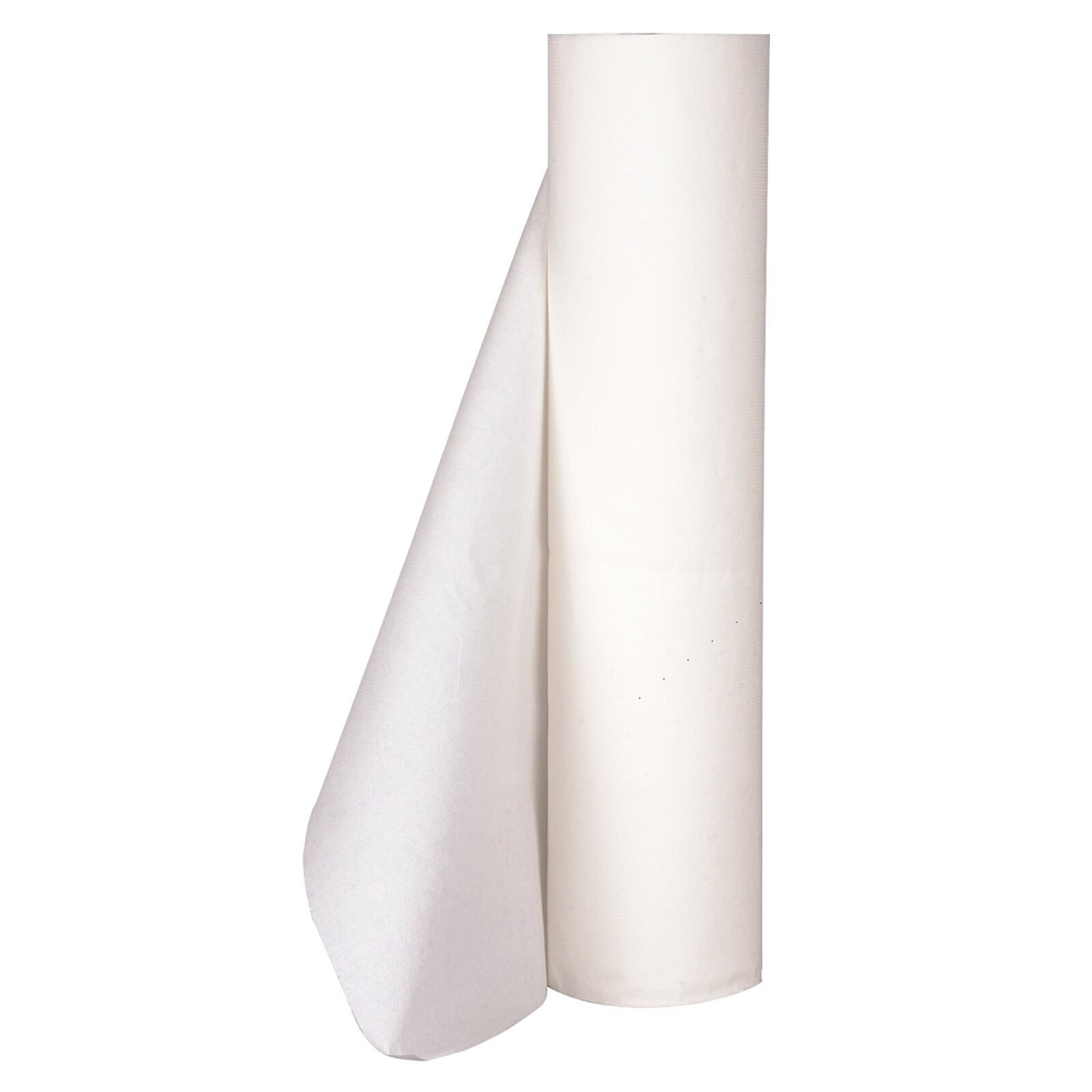 Legebenkpapir perforert hvit, 50cmx150m 2-lags engangs