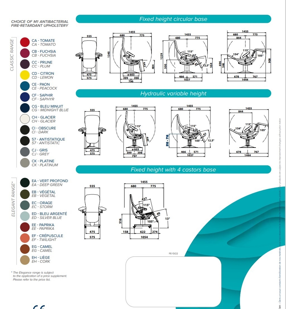 Prøvetakingsstol Deneo Storm, Høydereg. m/rotasjon m/Sit&Go