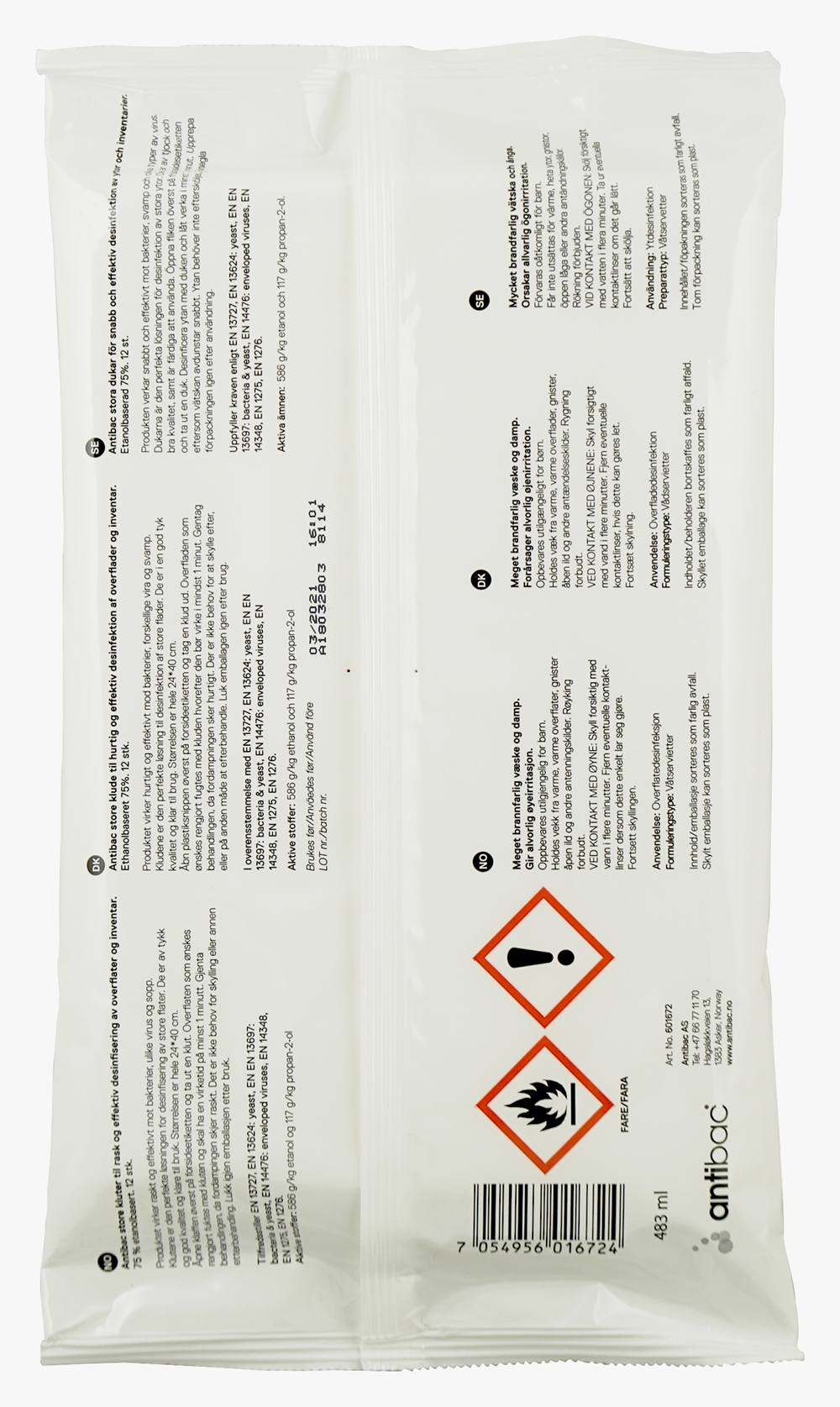 Antibac desinfeksjon 75%
