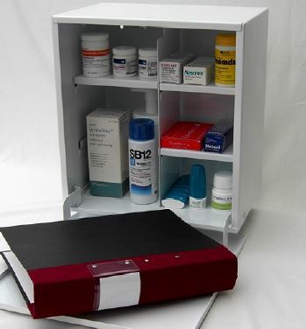 Medicinskåp Flexibel, 375x350x215mm dörr med lås