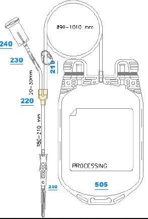 Blodtappningspåse Compoflex med kanyl, 16G 600mL transferbag
