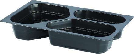 Form GN 1/4 PP Duniform, 263x161x45mm 3-fack svart