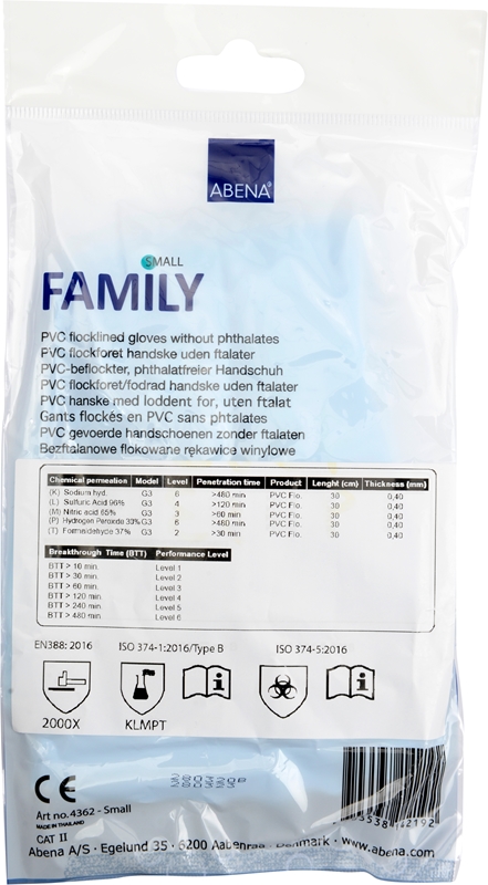 Hushållshandske vinyl Family, S (7) blå ftalatfri - Abena - 2