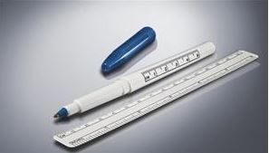 Hudmarkeringspenna med mätsticka Bastos Viegas, 0,5mm fin spets violet