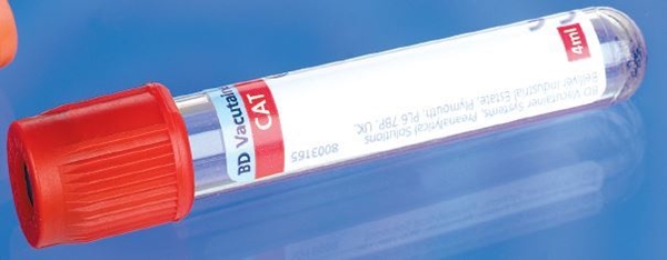 Vakuumrör BD Vacutainer CAT transparent etikett, 5/4ml serum röd