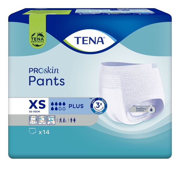 Inkontinensskydd allt-i-ett byxa, TENA Pants Plus XS - Tena - 1
