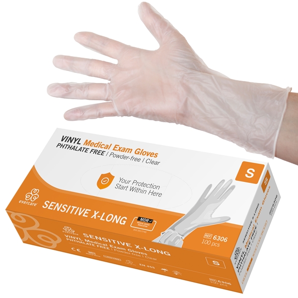 Handske us vinyl evercare pf
, S ftalatfri x-lång AQL 1,5 - evercare®