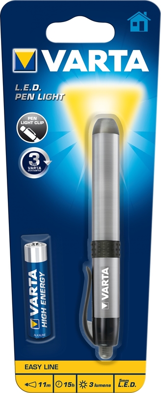 Pennlampa Varta m clips, 11,7cm Aluminium