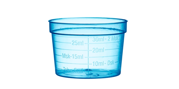 Medicinbägare plast, bred blå
