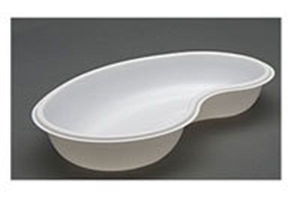 Rondskål i plast njurformad, 14x25,5x4cm vit