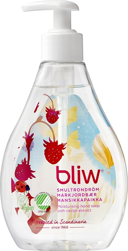 Flytande tvål Bliw, 300ml m pump smultron - Bliw