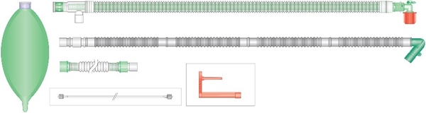 Andningssystem Uniflow, 1,8m slang +1m slang 2L blåsa