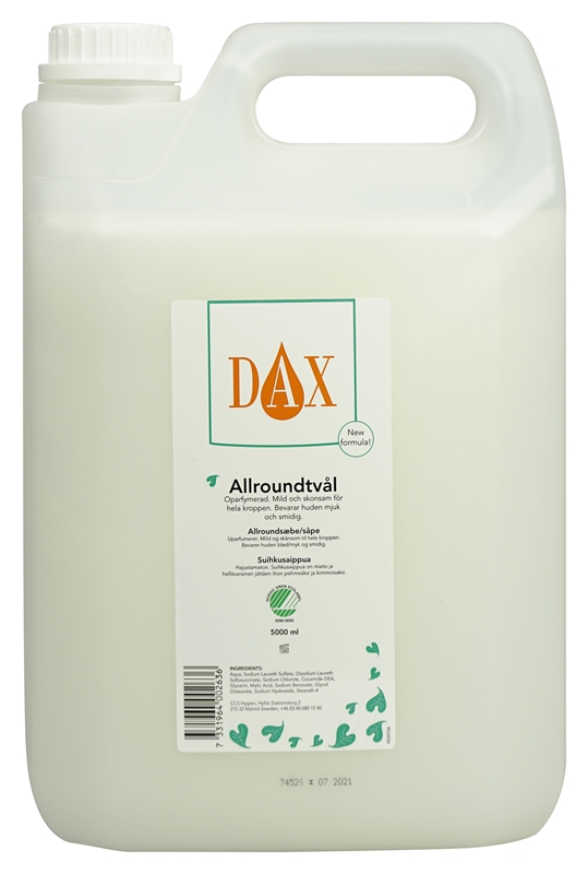 Flytande tvål Dax allround, 5000ml dunk oparfymerad - Dax - 1