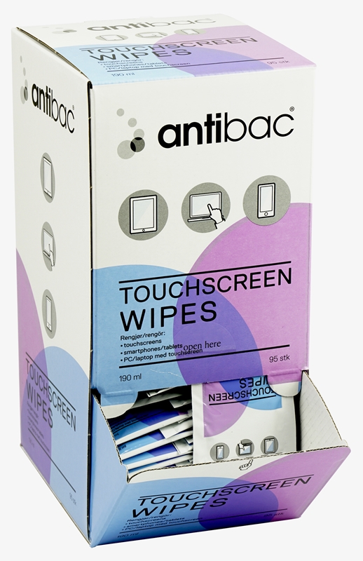 Rengöringsservett Antibac, Till touchscreen 17x19cm - antibac - 3