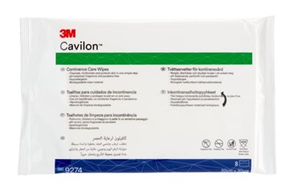 Barriärtvättlapp Cavilon 3-1, 20x30cm Cont Care Wipes 8-pack - Cavilon - 1