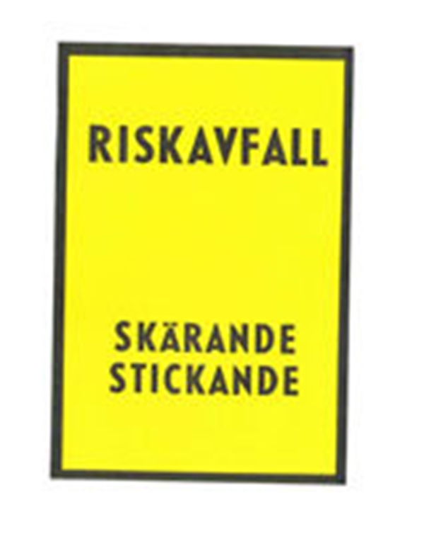 Etikett riskavfall, 150x100mm