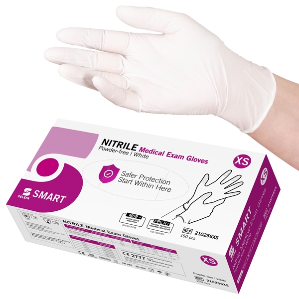 Handske us nitril Selefa pf, XS SMART vit AQL 1,5 - SELEFA®