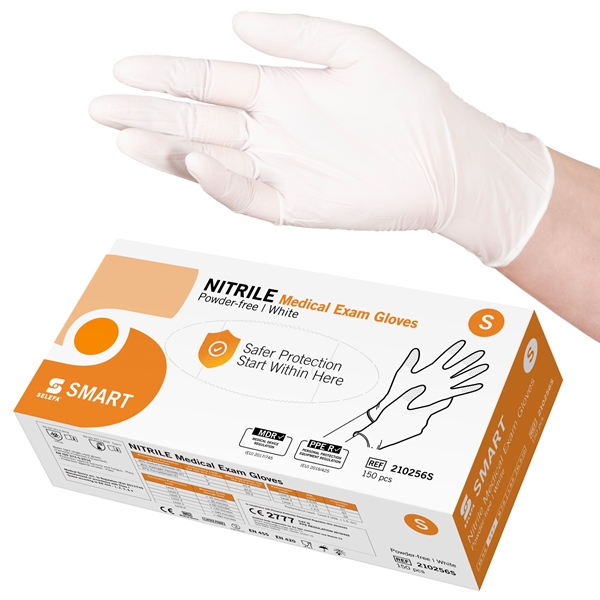 Handske us nitril Selefa pf, S SMART vit AQL 1,5 - SELEFA®