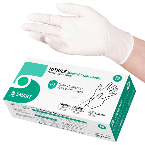 Handske us nitril Selefa pf, M SMART vit AQL 1,5 - SELEFA®