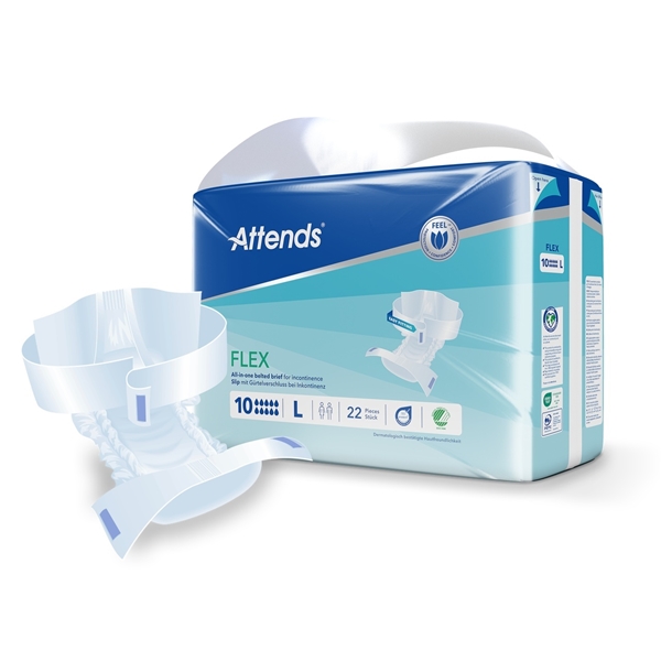 Inkontinensskydd allt-i-ett med bälte, Attends Flex 10 L - Attends