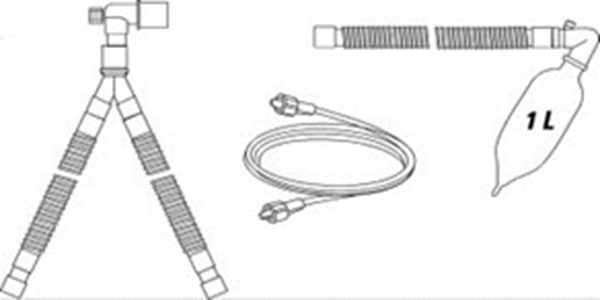 Andningssystem ABS barn, 1l blåsa koppl sampling