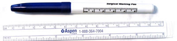 Markeringspenna Richard-Allan, Med linjal