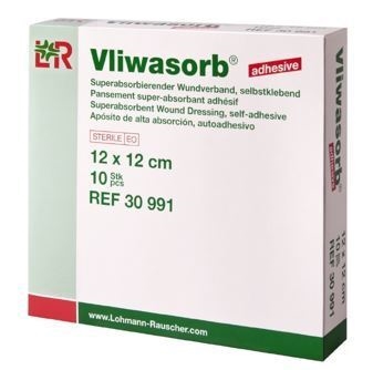 Superabsorberande förband Vliwasorb adhesive, 15x25cm Border - Vliwasorb