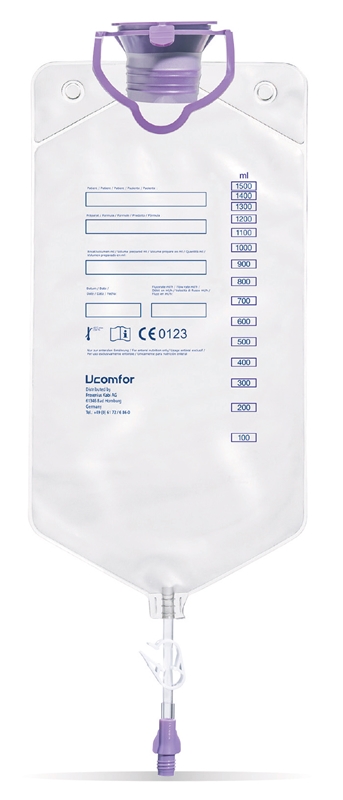 Sondmatningsbehållare Hydrobag, 1500ml DEHP-fri PVC