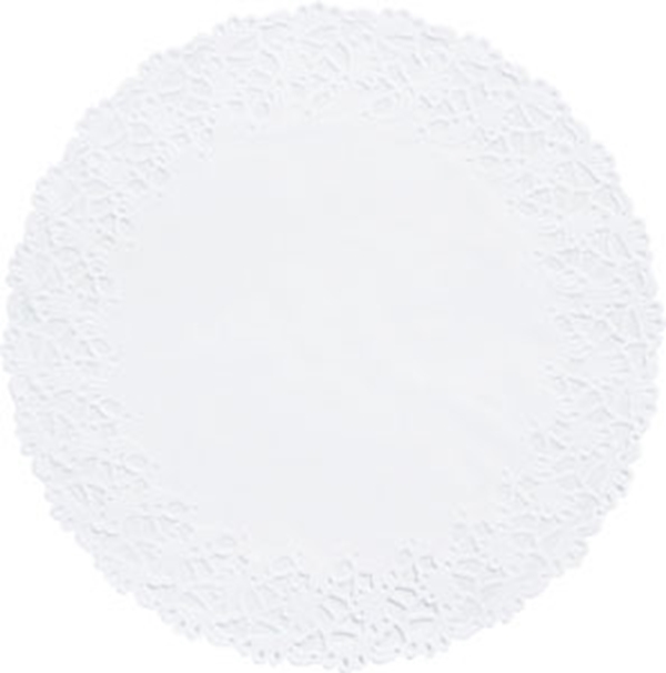 Spetspapper runt, 25cm vit mönster