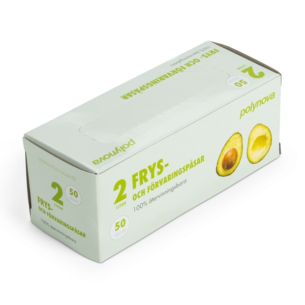 Plastpåse frys LLD , 2L 200x310mm 22my i dispenser - 1