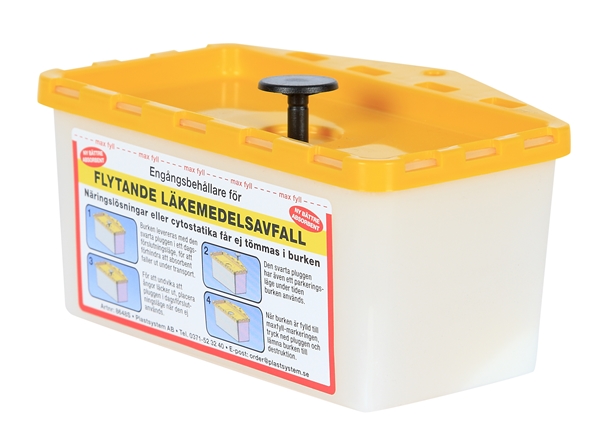 Uppsamlingsbehållare, flytande läkemedelsavfall