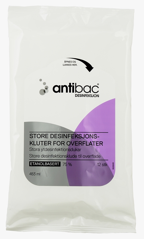 Ytdesinfektion servett Antibac m etanol, 24x40cm - antibac - 1