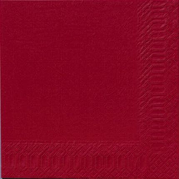 Servett tissue 1/4-vikt 3L, 33x33cm Duni vinröd - Duni