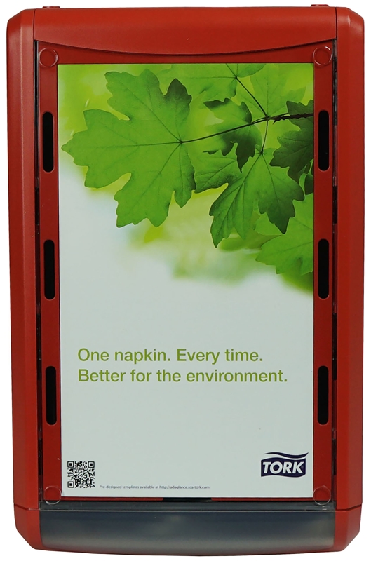 Dispenser servett Tork N4, 307x191x145mm röd - 3