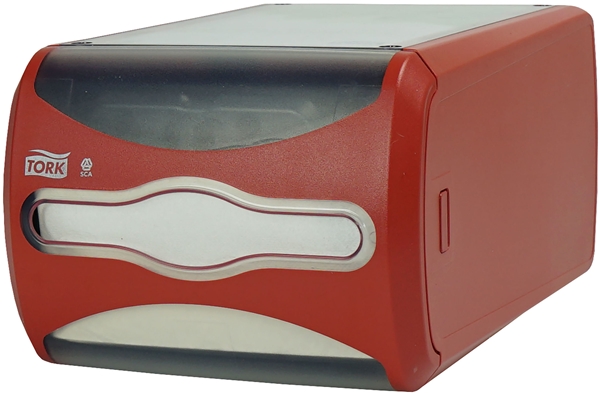 Dispenser servett Tork N4, 307x191x145mm röd - 1