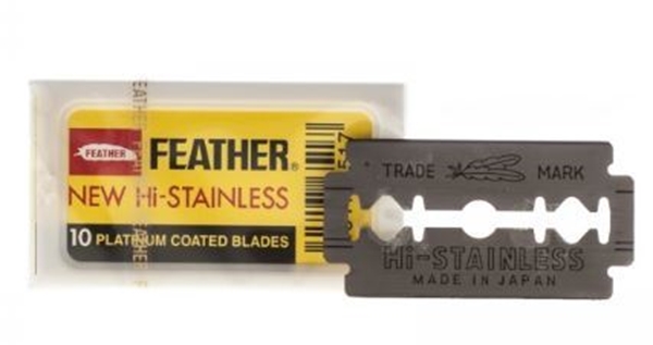 Rakblad Feather, dubbelblad rostfritt stål