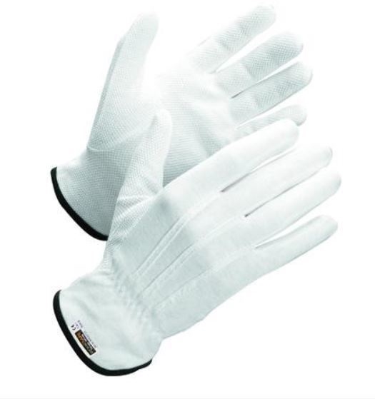 Bomullsvante trikå m noppor, stl 11 vit (frackvante)