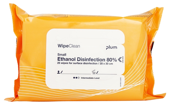Desinfektionsduk med etanol Mini, 30x20cm clean wipes 25 st/pk. - WipeClean - 1