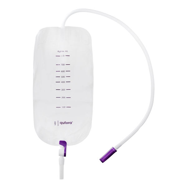 Urinpåse tömbar Qufora, 0,8L 50cm Q-flow avklippb - Qufora