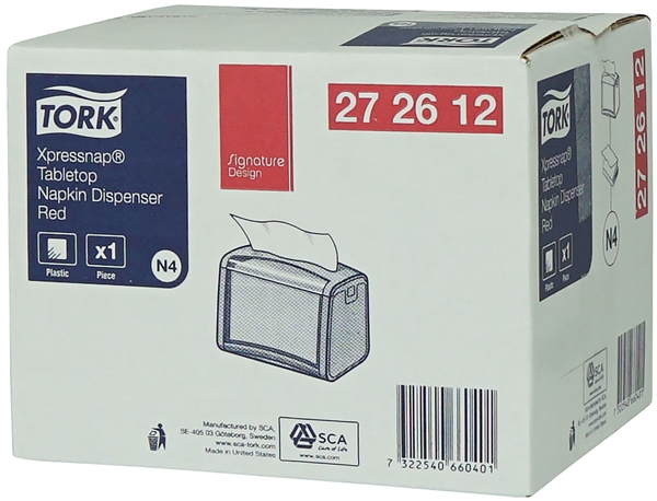 Dispenser servett Tork N4, toppmatad röd - 4