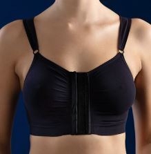 Bröstförband Carefix BELLA, L svart microfiber öppn fram - Carefix