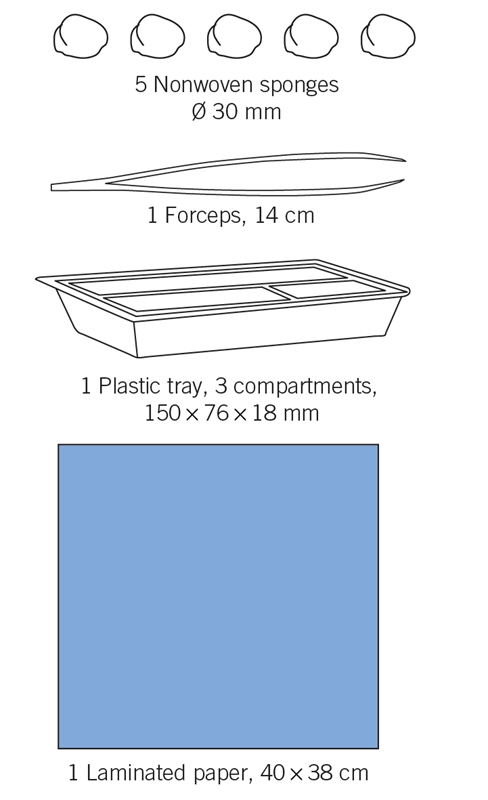 Omläggningsset nonwoven evercare, 5 tork pin tråg duk - evercare® Medikit