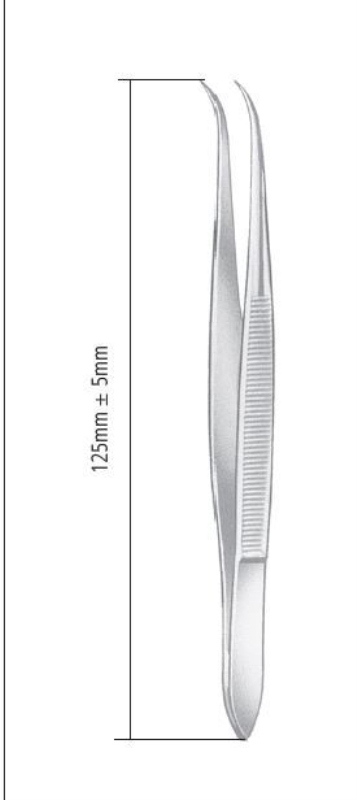 Pincett stick böjd, 12,5cm
