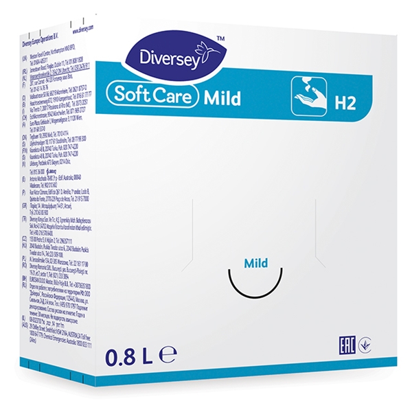 Tvål flytande Soft Care Mild H2, 800ml parfymerad refill
