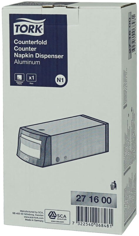 Dispenser servett Tork N1, 356x189x107mm aluminium - 4