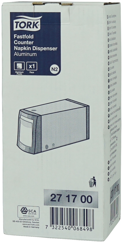 Dispenser servett Tork N2, 311x105x134mm aluminium - 4