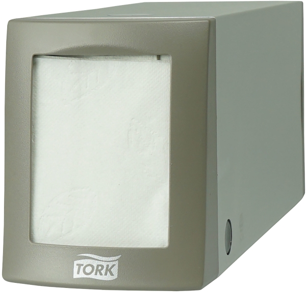 Dispenser servett Tork N2, 311x105x134mm aluminium - 1