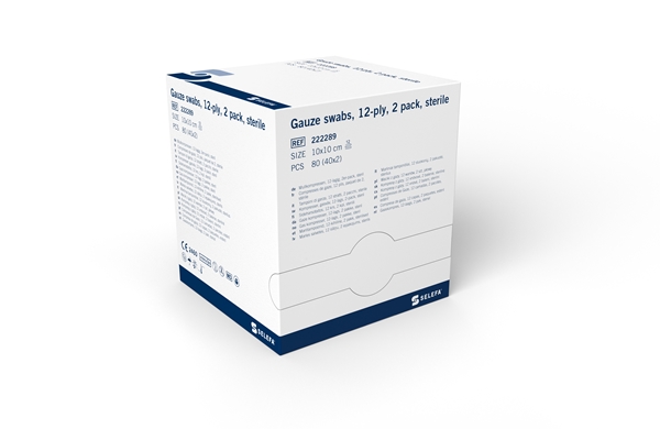 Kompress gasväv 12L 2p Selefa, 10x10cm steril - SELEFA® - 2