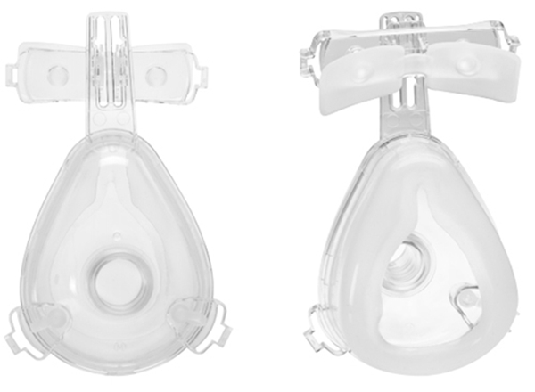 CPAP mask BiTrac ED, XL ställbart pannstöd huvudrem