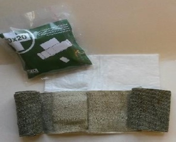 Första förband Trauma 3/Förband 7, 20x20cm kombi/tryck Förband 7